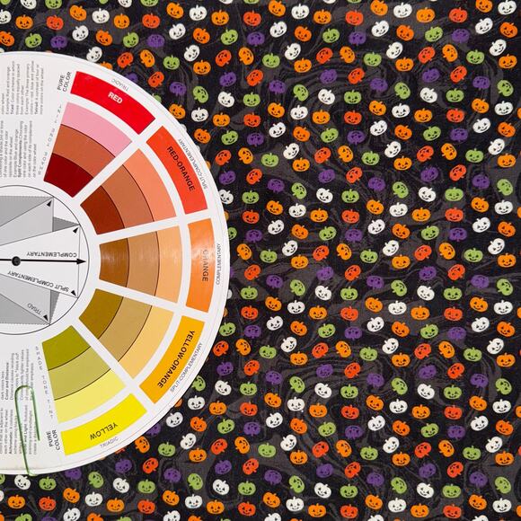 Mini Pumpkins in Orange, Green & Purple Halloween Cotton Fabric - 1/2 Yard - Picture 6 of 8